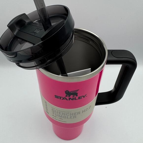Stanley FlowState Quencher H2.0 Tumbler 40oz Electric Pink Brand New - Picture 3 of 4